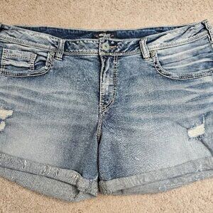 Silver Boyfriend Cuffed Shorts